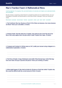 Free Fractions Template | Year 4 Greater Depth | BookFlik