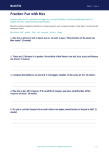 Free Fractions Worksheet | Year 4 Core | BookFlik