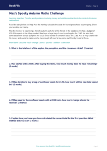 Free Halloween Maths Track Sheet | Year 4 Core | BookFlik