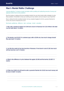 Free Mental Maths Worksheet | Year 4 Core | BookFlik
