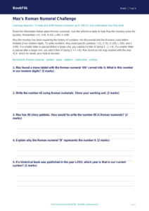Free Roman Numerals Track Sheet | Year 4 Core | BookFlik