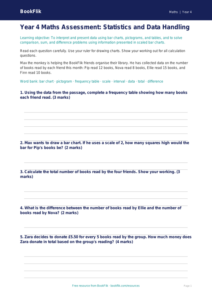 Free Statistics Assessment | Year 4 Core | BookFlik