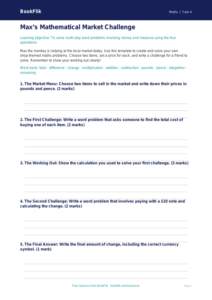 Free Word Problems Template | Year 4 Core | BookFlik