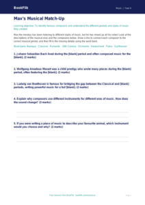 Free Composers Activity Sheet | Year 4 Core | BookFlik