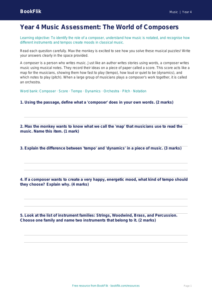 Free Composers Assessment | Year 4 Core | BookFlik