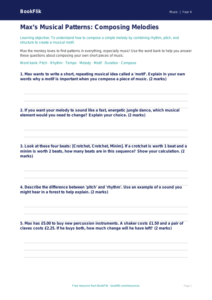 Free Composition Worksheet | Year 4 Core | BookFlik