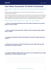 Free Instruments Assessment | Year 4 Core | BookFlik