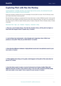 Free Pitch Worksheet | Year 4 Core | BookFlik