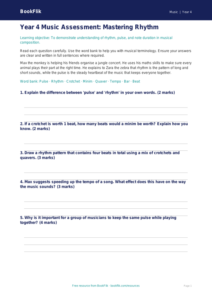 Free Rhythm Assessment | Year 4 Core | BookFlik