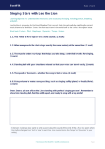 Free Singing Activity Sheet | Year 4 Core | BookFlik