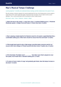 Free Tempo Activity Sheet | Year 4 Core | BookFlik