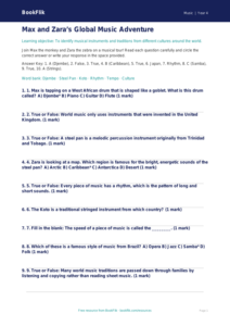 Free World Music Quiz | Year 4 Core | BookFlik