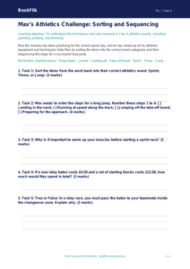 Free Athletics Activity Sheet | Year 4 Core | BookFlik