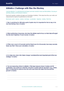 Free Athletics Worksheet | Year 4 Core | BookFlik
