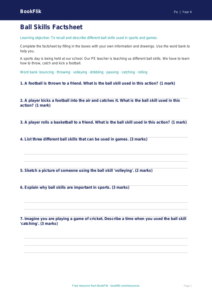 Free Ball Skills Template | Year 4 Core | BookFlik