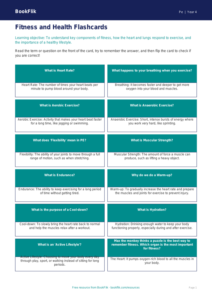 Free Fitness Flashcards | Year 4 Core | BookFlik