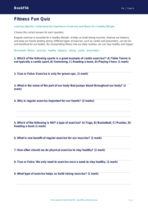 Free Fitness Quiz | Year 4 Core | BookFlik