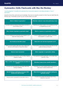Free Gymnastics Flashcards | Year 4 Core | BookFlik