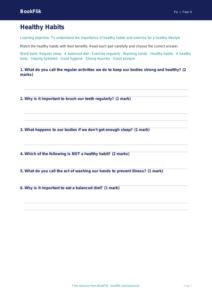 Free Health And Fitness Activity Sheet | Year 4 Core | BookFlik