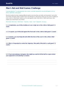 Free Net And Wall Games Activity Sheet | Year 4 Core | BookFlik