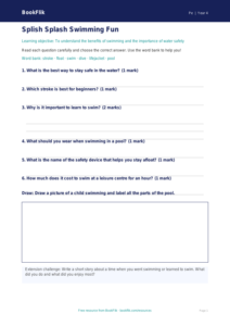 Free Swimming Worksheet | Year 4 Core | BookFlik