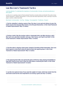 Free Team Games Activity Sheet | Year 4 Core | BookFlik