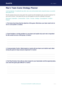 Free Team Games Template | Year 4 Core | BookFlik