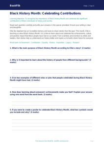 Free Black History Month Assessment | Year 4 Core | BookFlik
