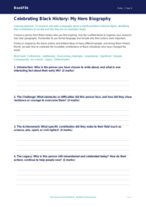 Free Black History Month Writing Frame | Year 4 Core | BookFlik