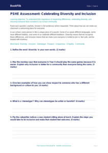 Free Diversity And Inclusion Assessment | Year 4 Core | BookFlik