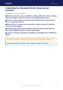 Free Diversity And Inclusion Poster | Year 4 Core | BookFlik