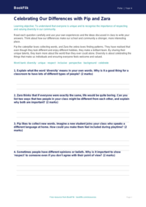 Free Diversity And Inclusion Worksheet | Year 4 Core | BookFlik
