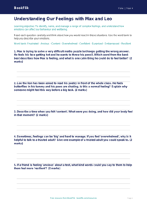 Free Feelings Worksheet | Year 4 Core | BookFlik