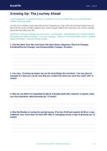 Free Growing Up Activity Sheet | Year 4 Core | BookFlik