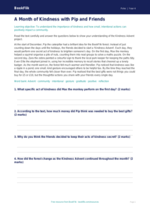 Free Kindness Advent Comprehension | Year 4 Core | BookFlik