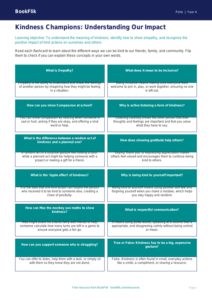Free Kindness Flashcards | Year 4 Core | BookFlik