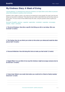Free Kindness Worksheet for Year 4 | Printable Lesson | BookFlik