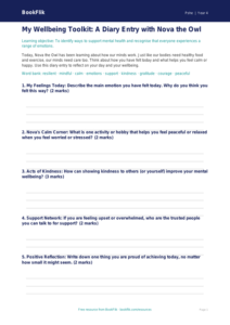 Free Mental Health Worksheet | Year 4 Core Curriculum | BookFlik
