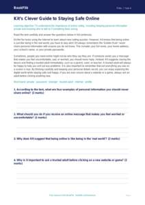 Free Online Safety Comprehension | Year 4 Core | BookFlik