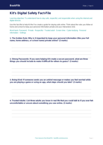 Free Online Safety Worksheet | Year 4 Lesson Plan | BookFlik