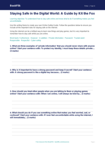 Free Online Safety Writing Frame | Year 4 Core | BookFlik