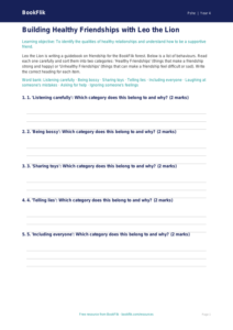 Free Relationships Activity Sheet | Year 4 Core | BookFlik