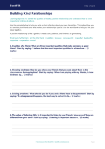 Free Relationships Writing Frame | Year 4 Core | BookFlik