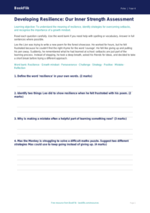 Free Resilience Assessment | Year 4 Core | BookFlik