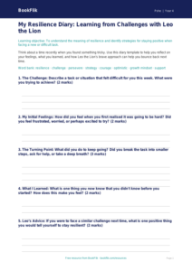 Free Resilience Template | Year 4 Core | BookFlik