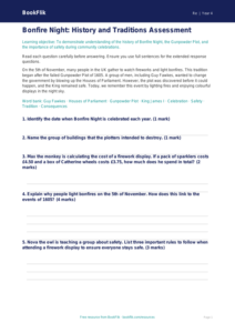Free Bonfire Night Assessment | Year 4 Core | BookFlik