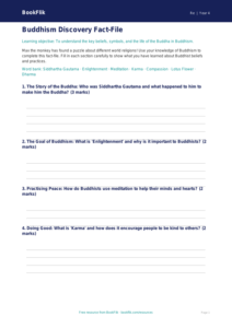 Free Buddhism Template | Year 4 Core | BookFlik