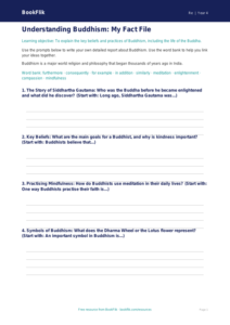 Free Buddhism Writing Frame | Year 4 Core | BookFlik