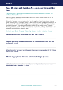 Free Chinese New Year Assessment | Year 4 Core | BookFlik