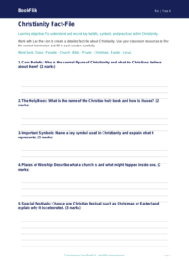 Free Christianity Template | Year 4 Core | BookFlik